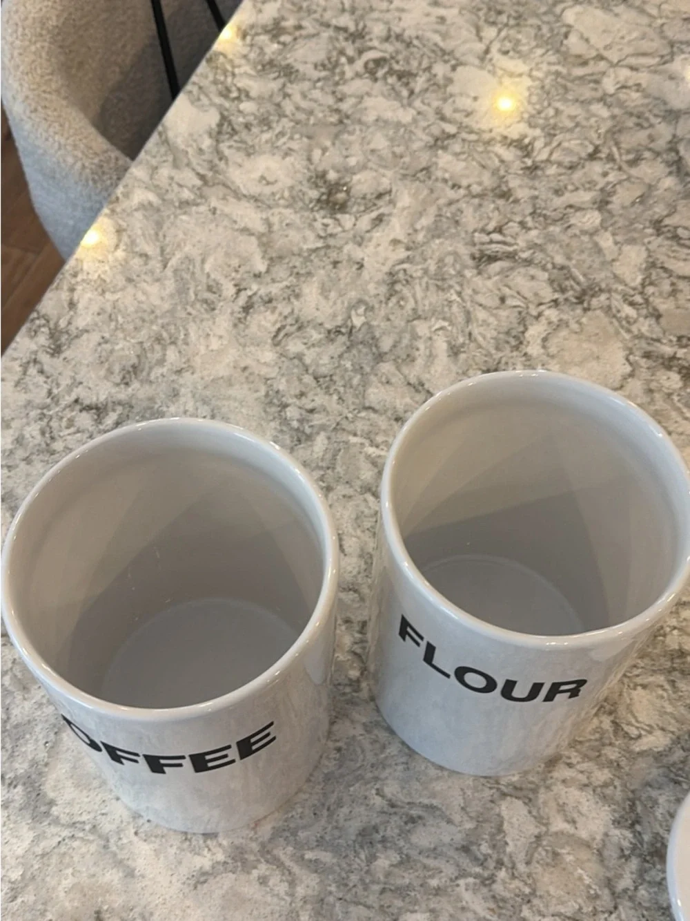Ceramic Coffee & Flour Canister Set - White